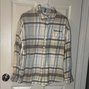 Women’s Disney Logo Plaid Flannel Shirt